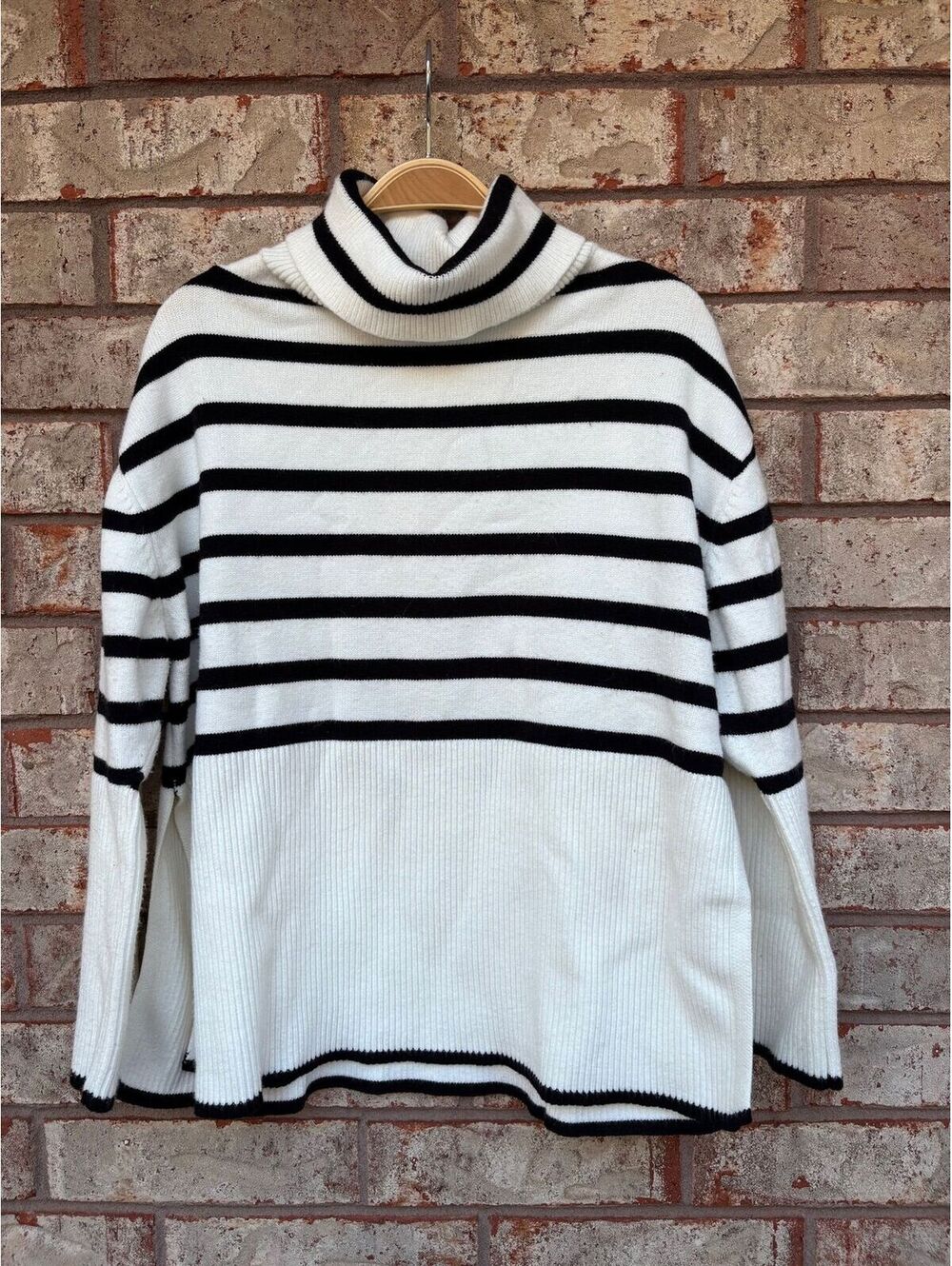 NWT ANRABESS Oversized Striped Turtleneck Sweater Size S